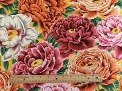 NEW! KAFFE FASSETT PHILIP JACOBS TIBETAN PEONY PJ136 WARM FLORAL FABRIC 1/2 YD