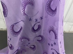 1.5 Yard Lavender Rhinestone Sequins Embroidered Lace fabric 50” Width