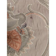 Floral Brocade Jacquard Fabric Vintage Style Botanical Upholstery Taupe Orange