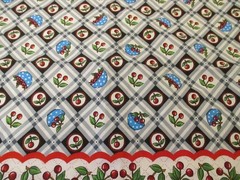 Cotton FAbric CHERRIES With Single Border 30″ long 40″ wide