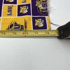 LOUISIANA STATE ( LSU )TIGERS NEW SMALL SQUARES DESIGN 1 YD PIECE 100% COTTON