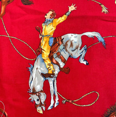 Alexander Henry 1991 Wild Men Wild Horses western, cowboy rodeo 1 yd. 30” RARE