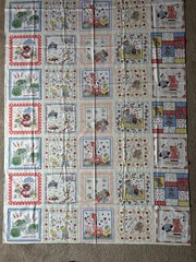 Vintage Style Children’s Hankie Blocks Fabric – 2 YARDS 7” LONG – 46” WIDE. NEW!