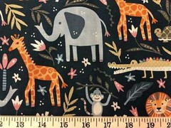 Animal Kingdom Nursery Fabric Giraffe Lion Monkey Cotton Quilting Apparel Fabric