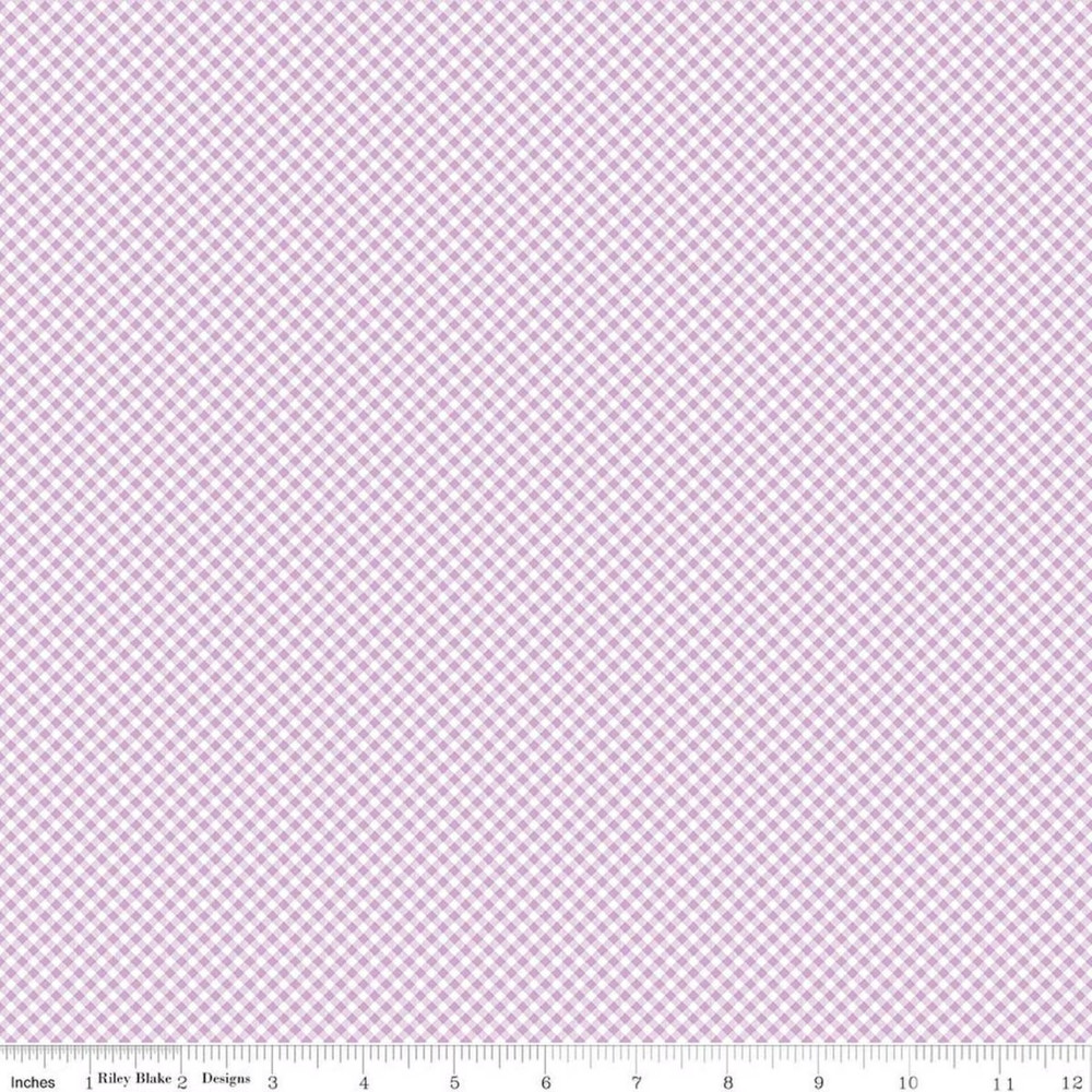 1/4 Yard 9”x42” Riley Blake “Seasonal Basics” Gingham Purple Quilt Cotton