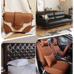 ANMINY Faux Leather Fabric 54″ Wide Vinyl Upholstery Fabric by the Yard 0.7MM Th
