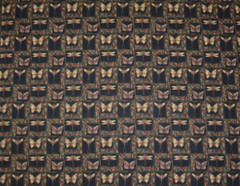 23 Yds Avail/ Black Cotton Sateen Background with Dragonflies, Gold embossing