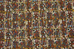35″ Long x 35″ Wide, Vintage 1940’s-60’s,Jack Queen King Face-Cards Cotton,P2618
