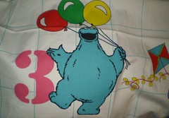 Vintage SESAME STREET Number themed PVC Coated Fabric (120cm x 61cm)