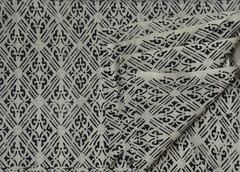White & Black Hand Block 20 Yard 100%Cotton Fabric NO TARRIF CHARGES 100%✅KK17