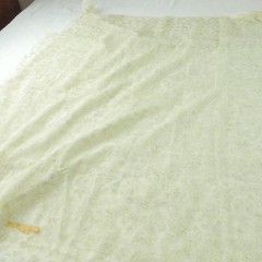 6Y+ x 55″ Vintage Sheer Voile Fabric Drapery Floral Rose Ethereal Sage Green