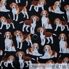 BonEful Fabric FQ Cotton Quilt Black White B&W Border Collie Gray USA Sport Dog