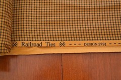 By 1/2 Yd, Gold & Black Checked Quilt Cotton, Marcus, Railroad Ties, Burgos,B640