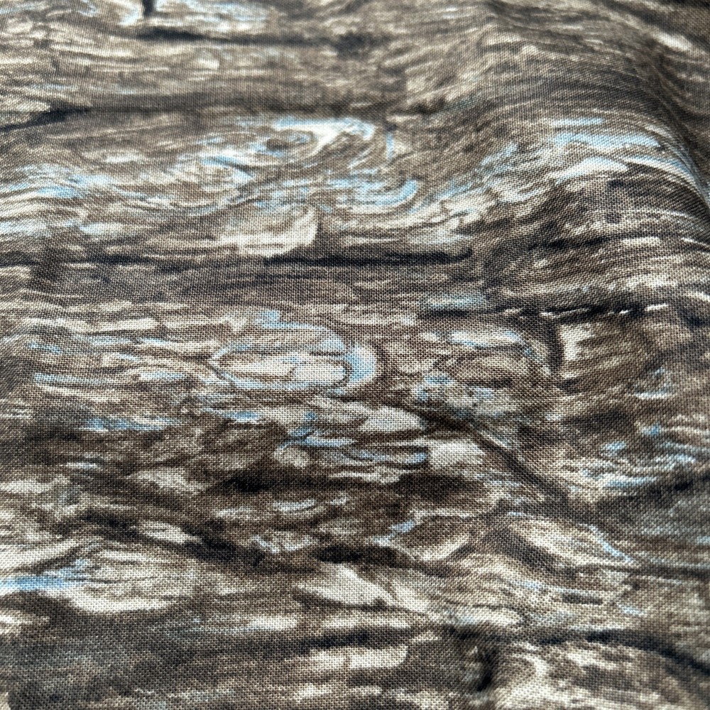 Paintbrush Studio Fabric Floral Vignette Wood Bark Tree Cotton Quilting 33 X 44