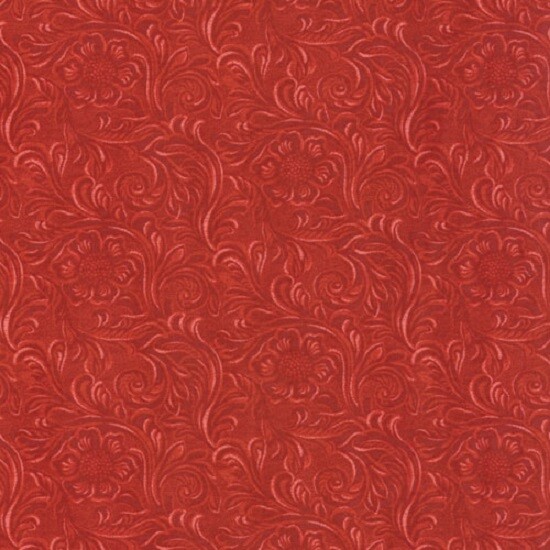 Moda 11216 22 Tooled Leather pattern ” RED” BY THE YARD