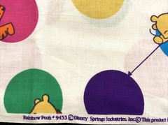 Winnie The Pooh Rainbow Balloons on White 1Y VTG Springs Industries Fabric