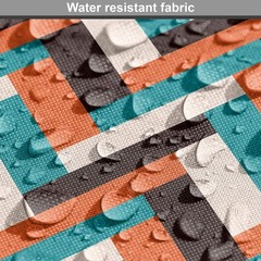 Ambesonne Mid Century Fabric By Yard, Herringbone Pattern In Retro Colors