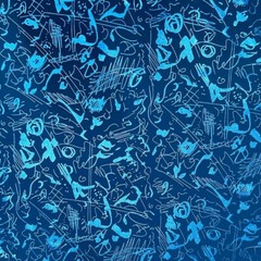 Spandex Stretch Fabric Neon Blue Abstract Print 60″ Wide by Yard for Swimwear