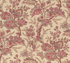 GP & J BAKER CURTAIN FABRIC DESIGN Jewel Indienne 4.5 METRE RED/BLUE LINEN BLEND