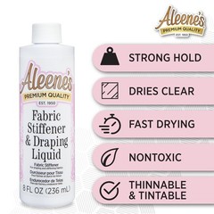 Aleene’s Fabric Stiffener and Draping Liquid, Quick Drying, 8 Oz, 8 Ounce