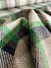100% Wool Plaid Coating Fabric 61″ Wide Pendleton Style Half Yard New Zealand