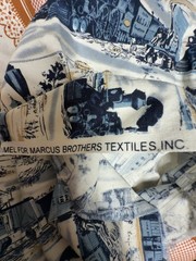 MARCUS BROTHERS TEXTILES Vintage Steam Train Fabric Remnant 18×42