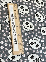 MODA Halloween Fab Boo 100% cotton fabric yard 36 x 44 SHADOW 22483 22 SKULLS