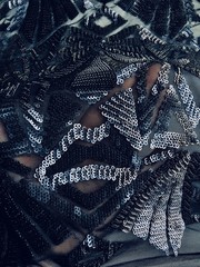 Gia MATTE NAVY Geometric Sequins on NAVY Mesh Lace Fabric by the Yard – 10101