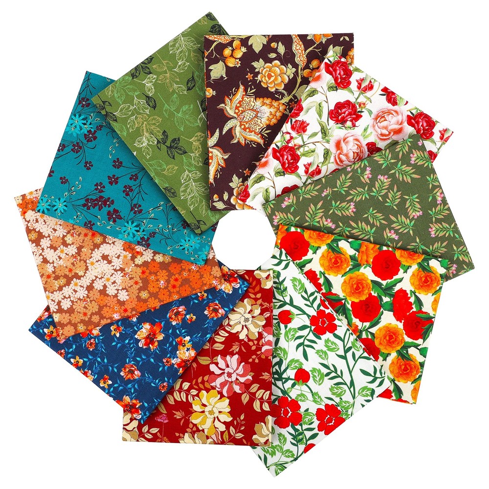 -25 Options- 100% Cotton Quilting Fabric Bundles 10pcs Fat Quarters 18”x21”-M…