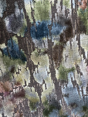Weitzner Abstract Cut Velvet Floral Uphol Fabric-Hana/Agate / 1 3/4 yard
