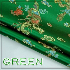 Chinese Satin Silk Dragon Phoenix Fabric Cloth Cheongsam Costume Upholstery DIY