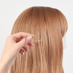 20 PCS Hair Needle and Black Thread Kit for Making Wig, Big Medium
