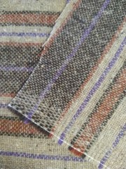 Brown Tan Rust Stripe Lightweight Wool Fabric 20″ Long x 62″ Wide