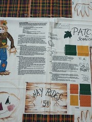 Lot Of 2 Patches Scarecrow Cut & Sew Fall Autumn Hay Rides Fabric Panel Spring