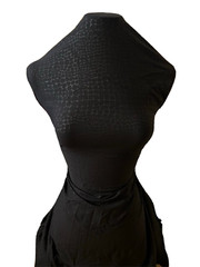1-yard FABRIC 4W STRETCH BLACK w/REPTILE COCODRILE SKIN EMBOSSED DESIGN