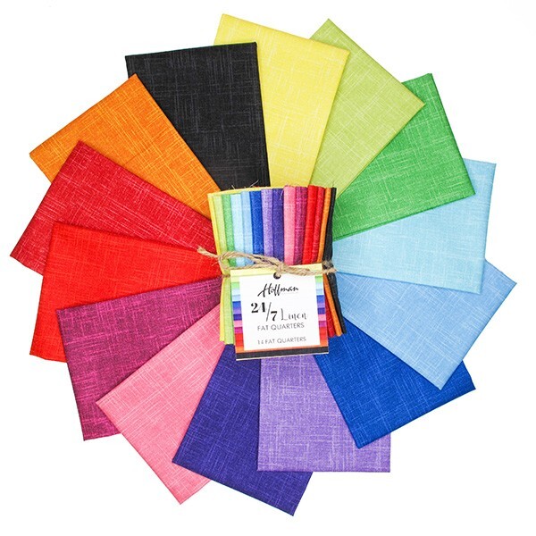 14 Fat Quarters Hoffman California Fabrics 24/7 Linens Rainbow Precuts M414.10