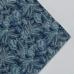 By The Yard Indian Hand Block Indigo Print Pure Cotton Running Craft Blue Fabric