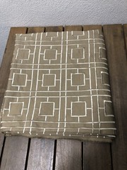 Maxwell Geometric Squares Embroidery Trellis Fabric Grand Central Tan 60x3Yd New