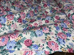 1/2 Yd X 58″ Vintage Rose Daisy Mum Pansy Cotton Quilt Fabric by Peter Pan BTHY