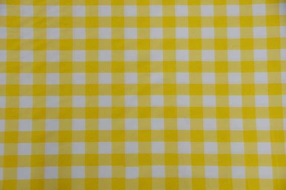 Poly poplin checkers Yellow 100% Polyester picnic fabric 60″wide yard