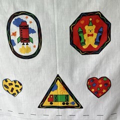 Vintage Wamsutta Appliqués Crayola Kids Crayons Animals Binney & Smith *Read*