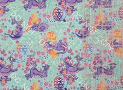 Custom 100% Cotton Woven Fabric Disney Figment Aqua By The 1/4 Yard 9×56