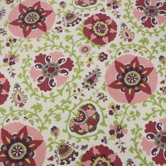 BRAEMORE SILSILA CHERRY BLOSSOM RED SUZANI FLORAL LINEN FABRIC BY YARD 54″W