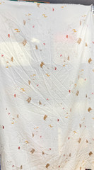Loomskill Inc Vtg Fabric 1 2/3 Yd 44″wide Cream with Chicken