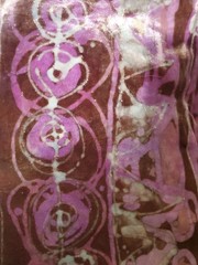 2.5 Yds Vintage Estate Batik Velvet Fabric 100 X 42 Magenta Blue Lavender Purple