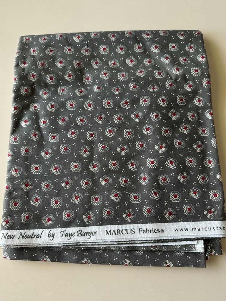 Red Is The New Neutral Faye Burgos Marcus Fabrics Design 2125 Grey 1 Yard Cut