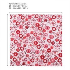 7 Pcs 25x25cm Red Flower Series Cotton Fabric Squares for Sewing Quilting