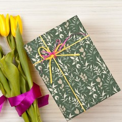 JarThenaAMCS 32Pcs Sage Green Floral Cotton Fabric 10 x 10 Inch,