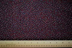 Dark Red Stars White Pin Dots on Navy Patriotic Remnant 17″ 100% cotton fabric