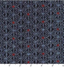 SEVENBERRY Asanoha-like Motif w/Red Centers – SB-88229D3-4-Indigo – By Half Yard